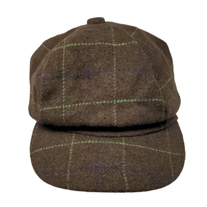Unbranded Fitted Newsboy Pressboy Cap Brown One Size Check Lightweight Blank