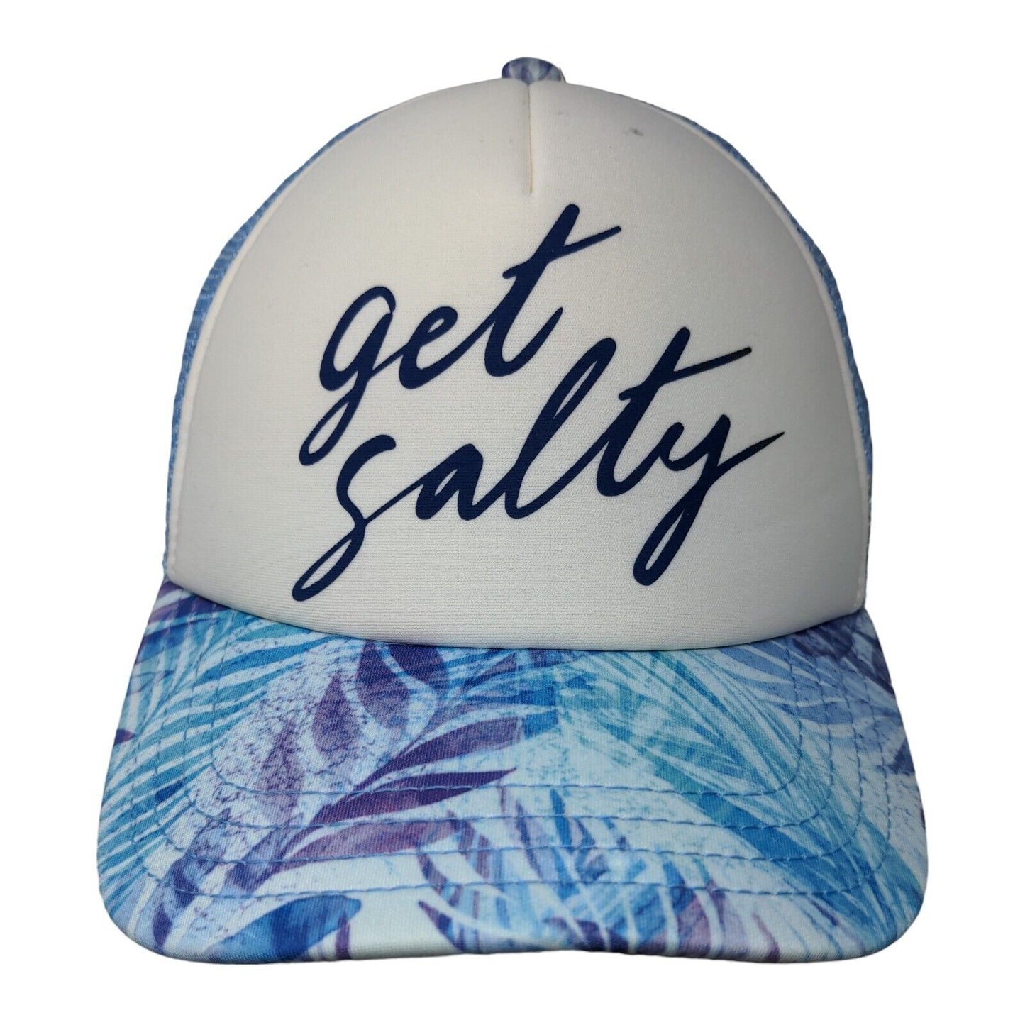 Get Salty Snapback Mesh Back Trucker Hat Blue OSFM Salt Life Tropical