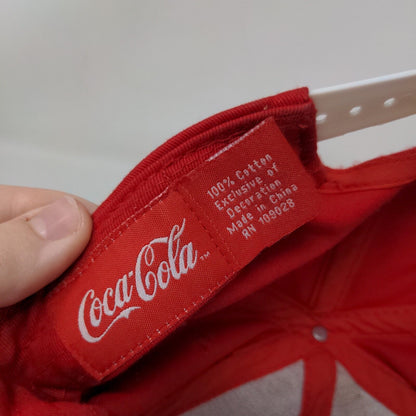 Coca-Cola Snapback Hat Red One Size Adjustable Embroidered Vent Holes