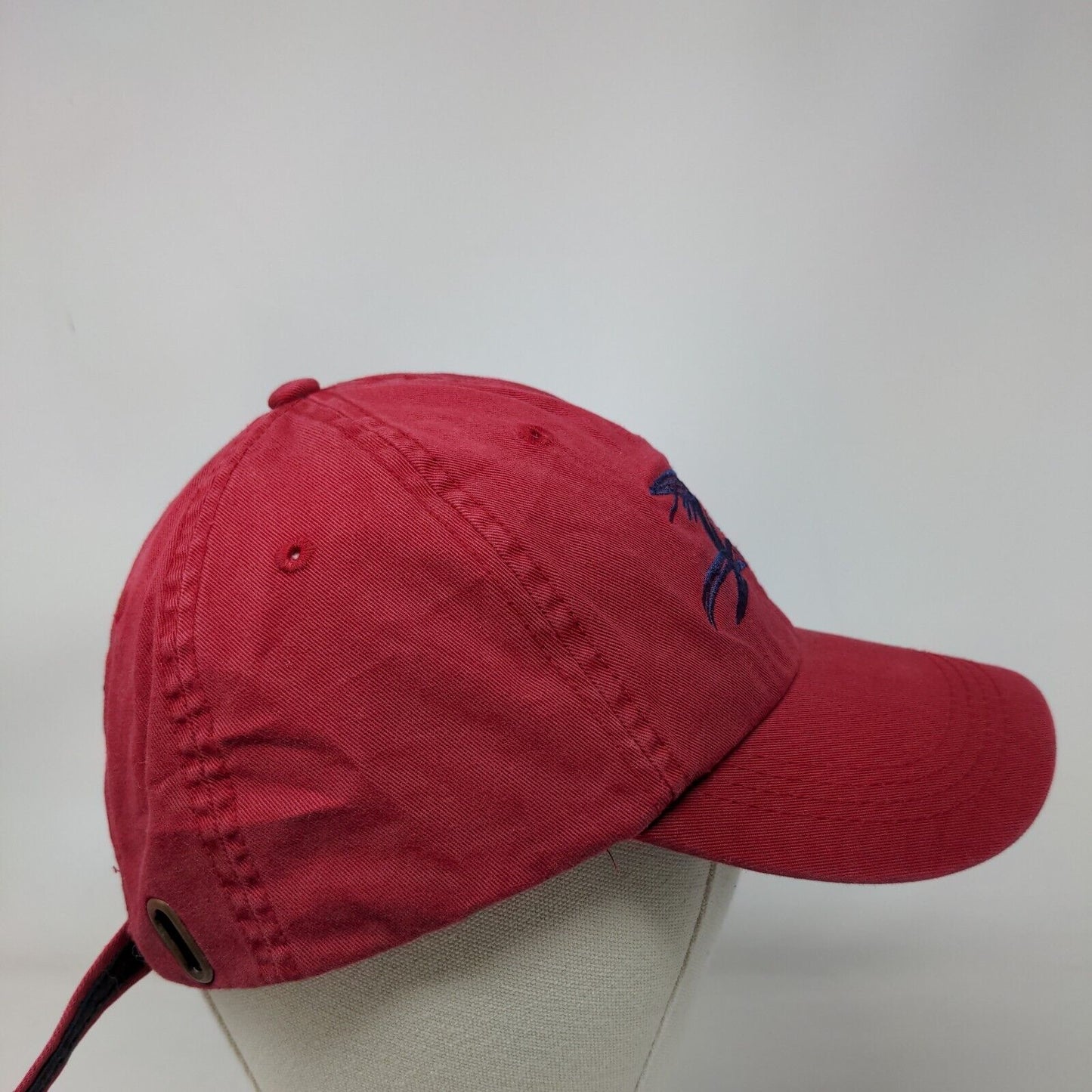 Madda Fella Slideback Hat Red Adjustable Embroidered Fish Logo