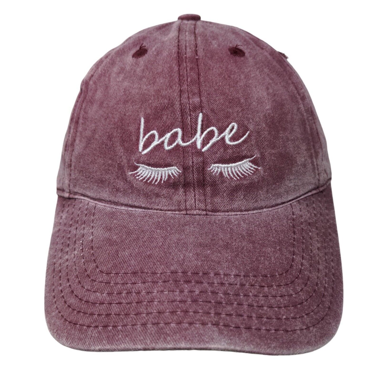 Babe Lashes Slideback Hat Red OS Adjustable Embroidered So American Heritage