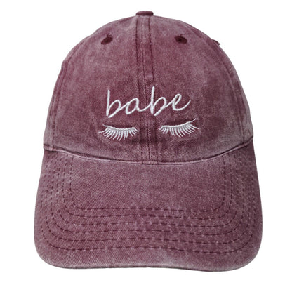 Babe Lashes Slideback Hat Red OS Adjustable Embroidered So American Heritage