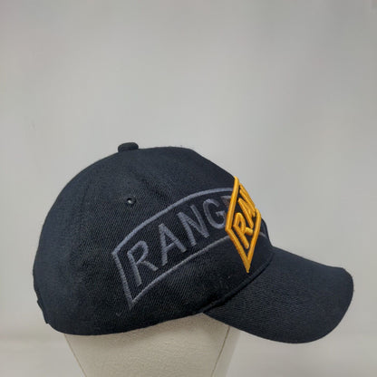 Ranger Strapbak Hat Black One Size Adjustable Embroidered Vented Holes 6 Panel