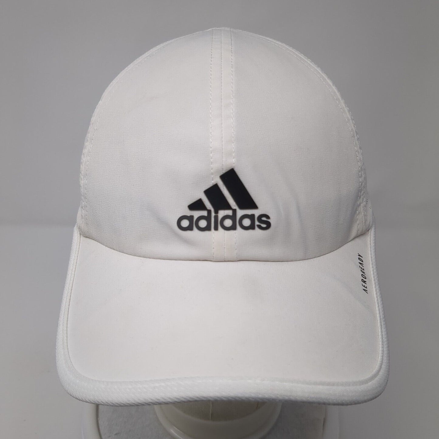 Adidas Aeroready Strapback Hat White One Size Adjustable Breathable 6 Panel