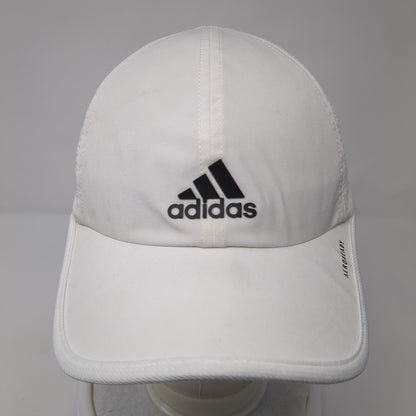 Adidas Aeroready Strapback Hat White One Size Adjustable Breathable 6 Panel