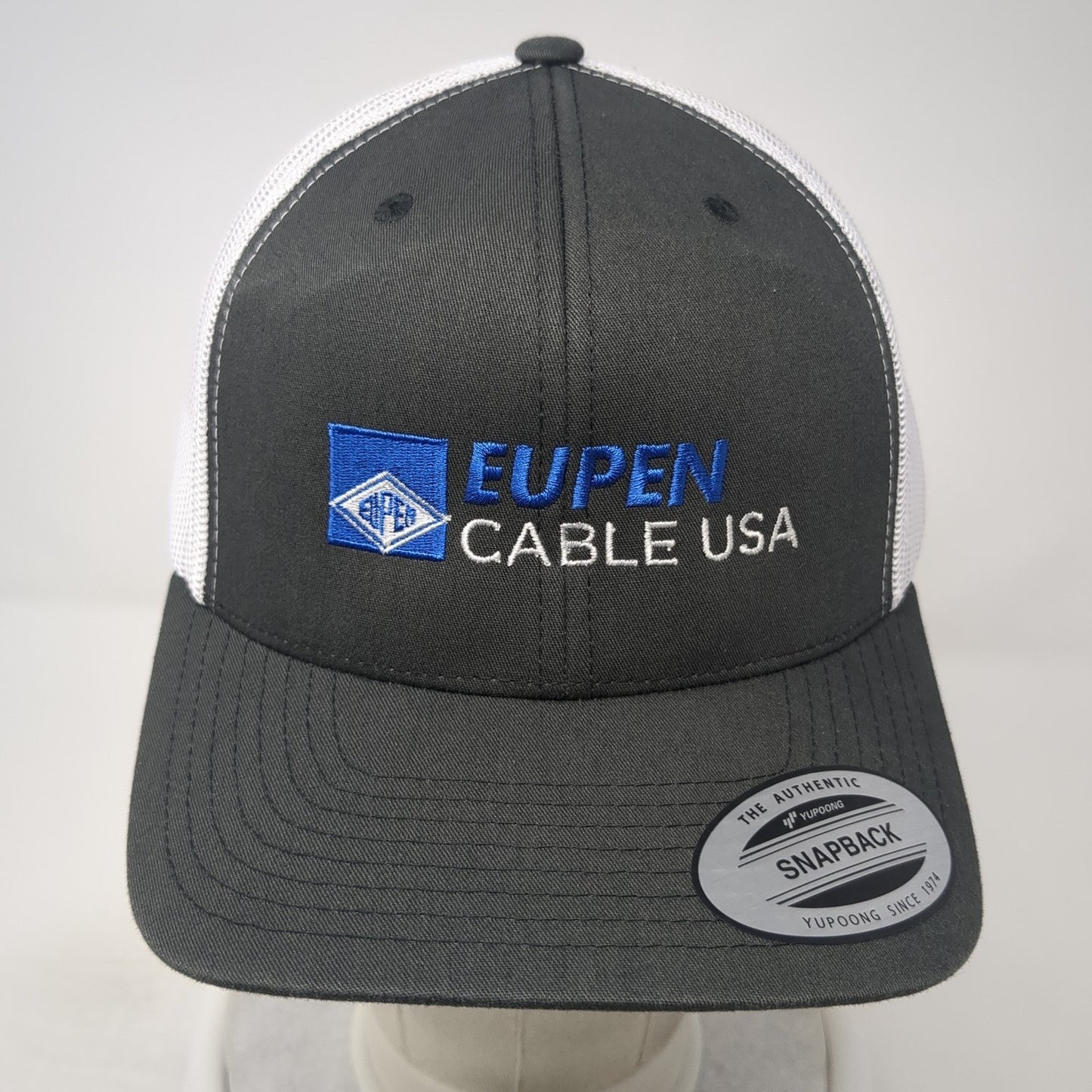 Eupen Cable USA Snapback Trucker Hat Gray One Size Mesh Back Yupoong