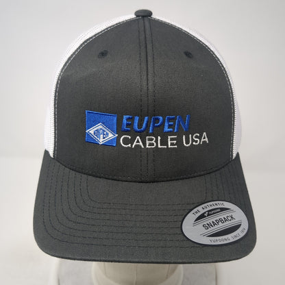 Eupen Cable USA Snapback Trucker Hat Gray One Size Mesh Back Yupoong