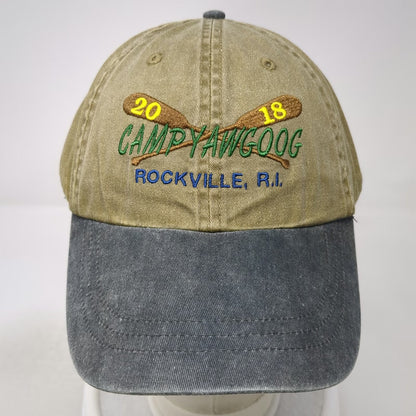 Brown Gray Baseball Cap One Size Camp Yawgoog Rockville RI Oars Slideback Hat