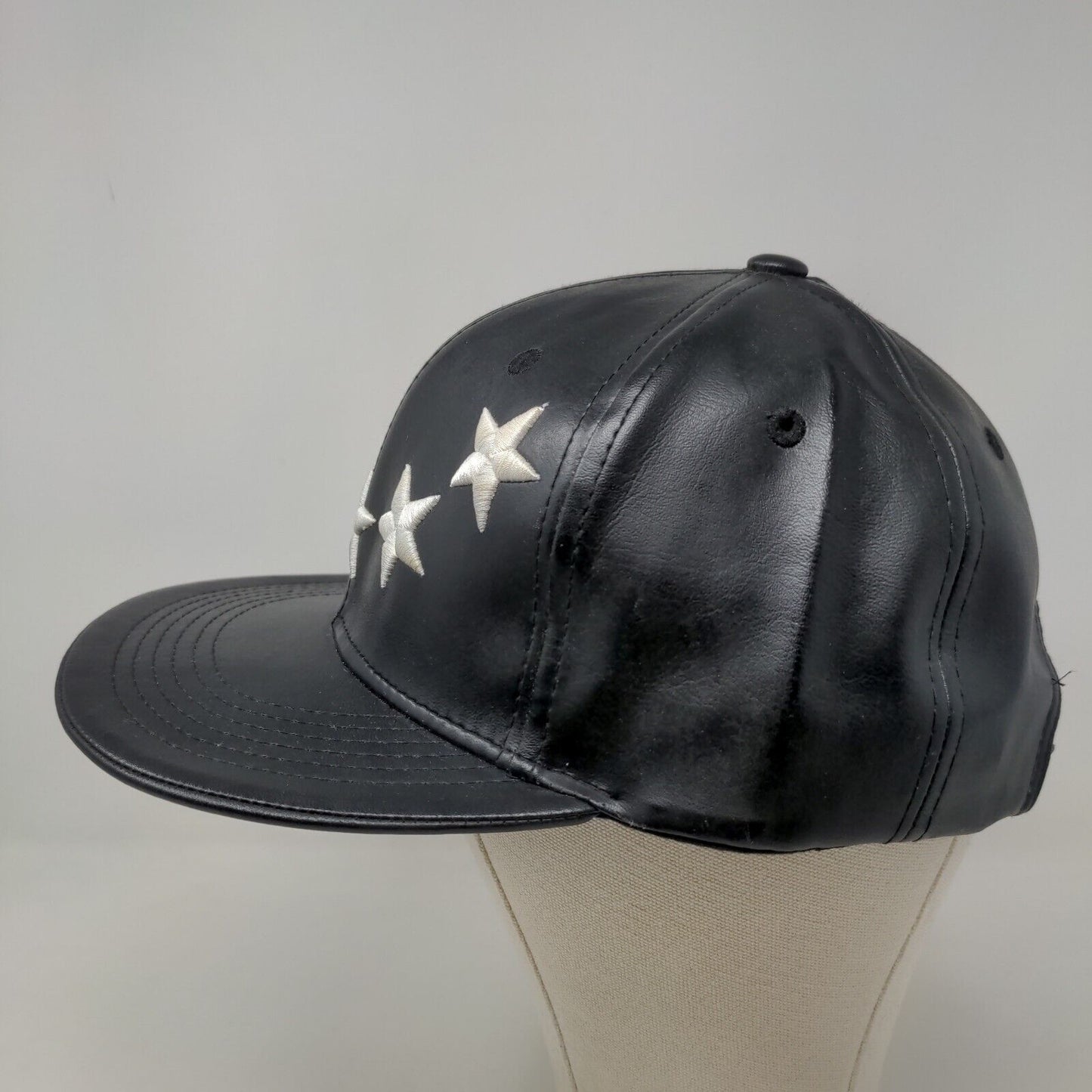 Hatco Men's Slideback Hat Black Adjustable 100% Polyurethane Stars