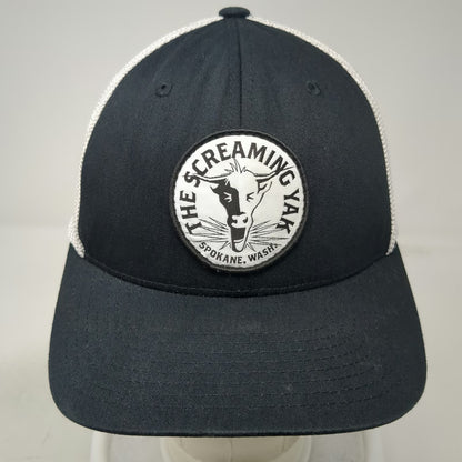 Flexfit Baseball Cap Black One Size Screaming Yak Spokane Wash Trucker Hat Mesh