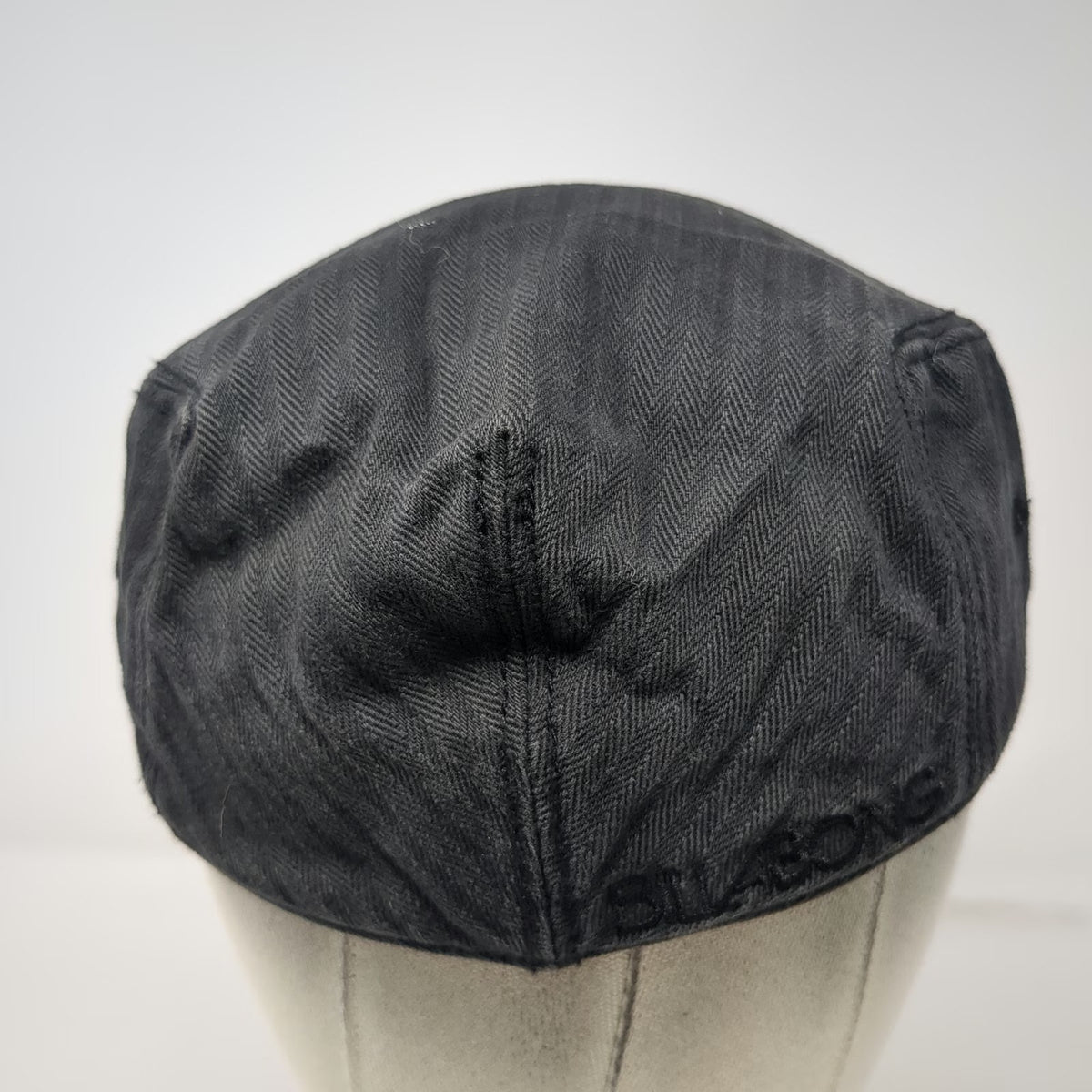 Billabong Army Cap Black One Size Herringbone Pattern Metal Logo Flat Top Hat