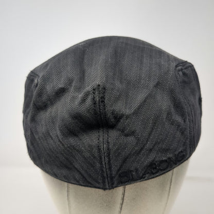 Billabong Army Cap Black One Size Herringbone Pattern Metal Logo Flat Top Hat