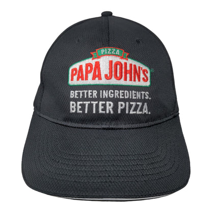 Papa John's Men's Strapback Hat Black Adjustable Embroidered Logo Employee