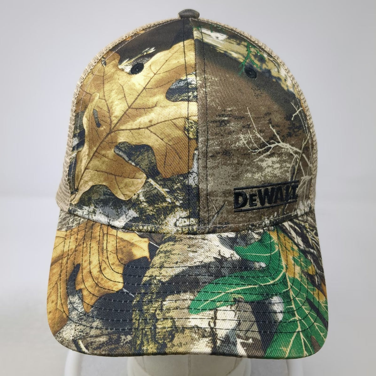 DeWalt Trucker Hat Brown One Size Camo Mesh Snapback Guaranteed Tough Foliage