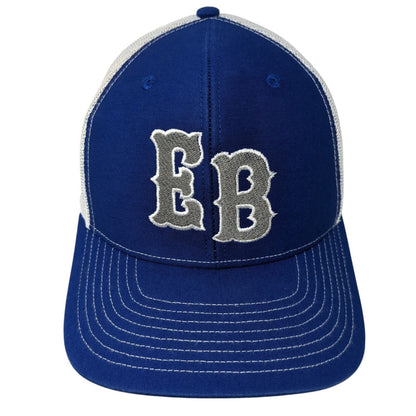EB Snapback Trucker Hat Blue OS Adjustable Embroidered Mesh Back Richardson