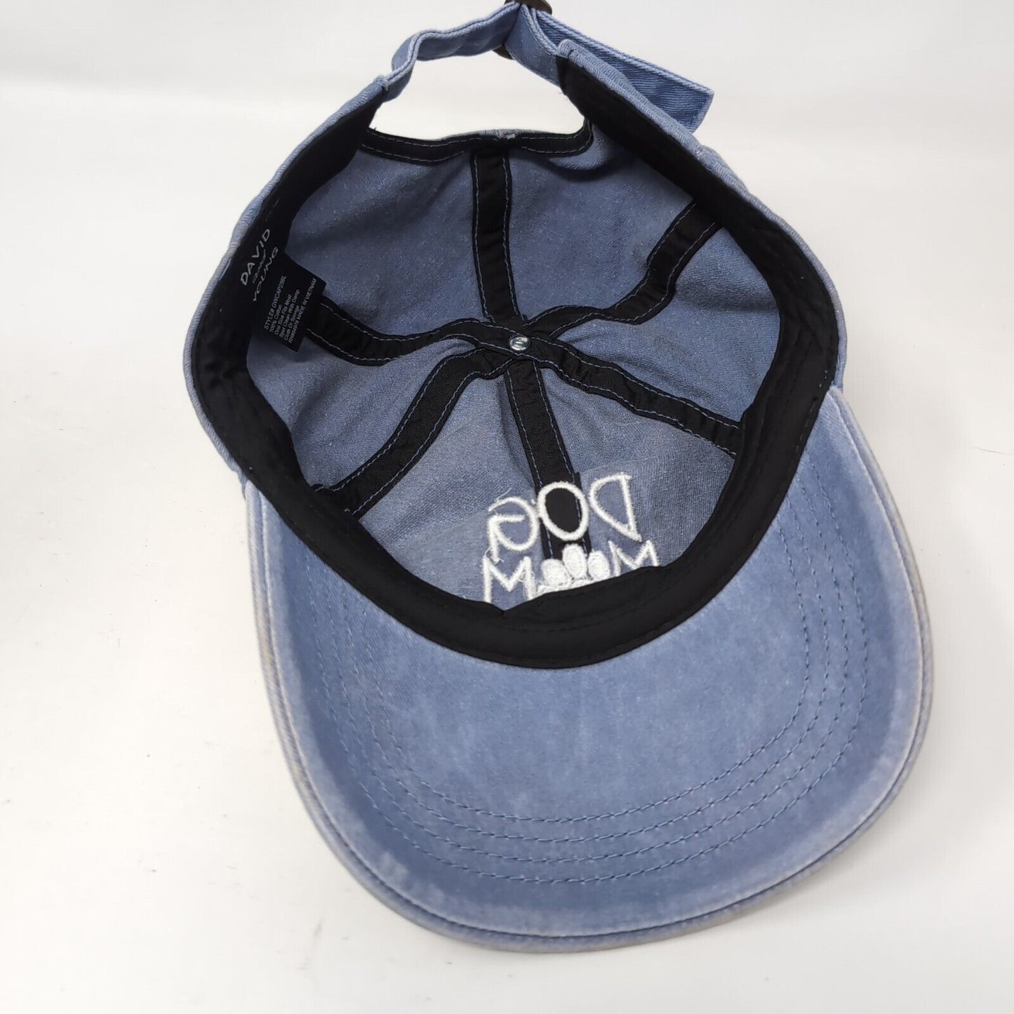 Dog Mom Slideback Hat Blue OSFM Adjustable Embroidered David And Young Cotton