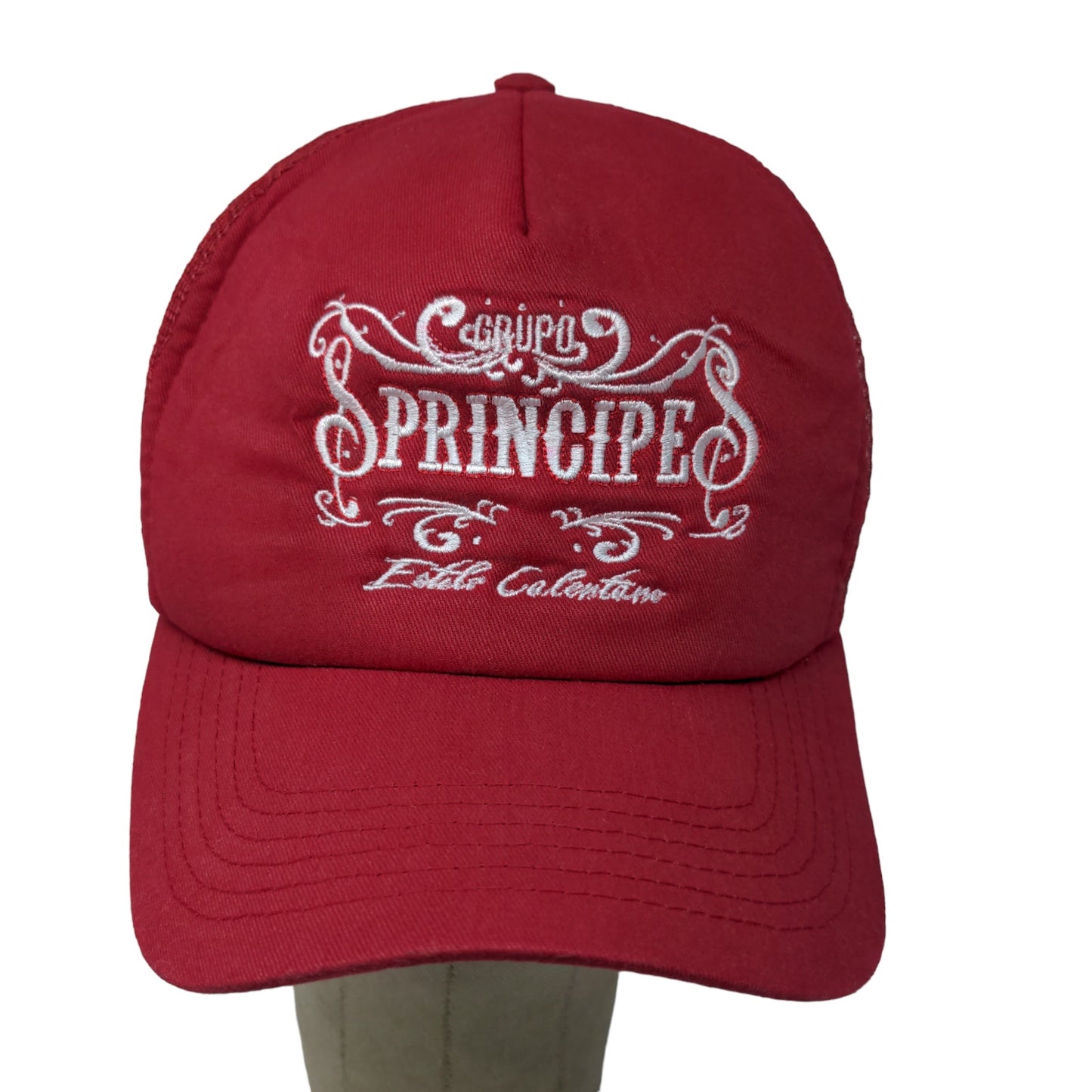 Grupo Principe Estilo Calentano Musical Artist Men's Snapback Mesh Back Hat Red