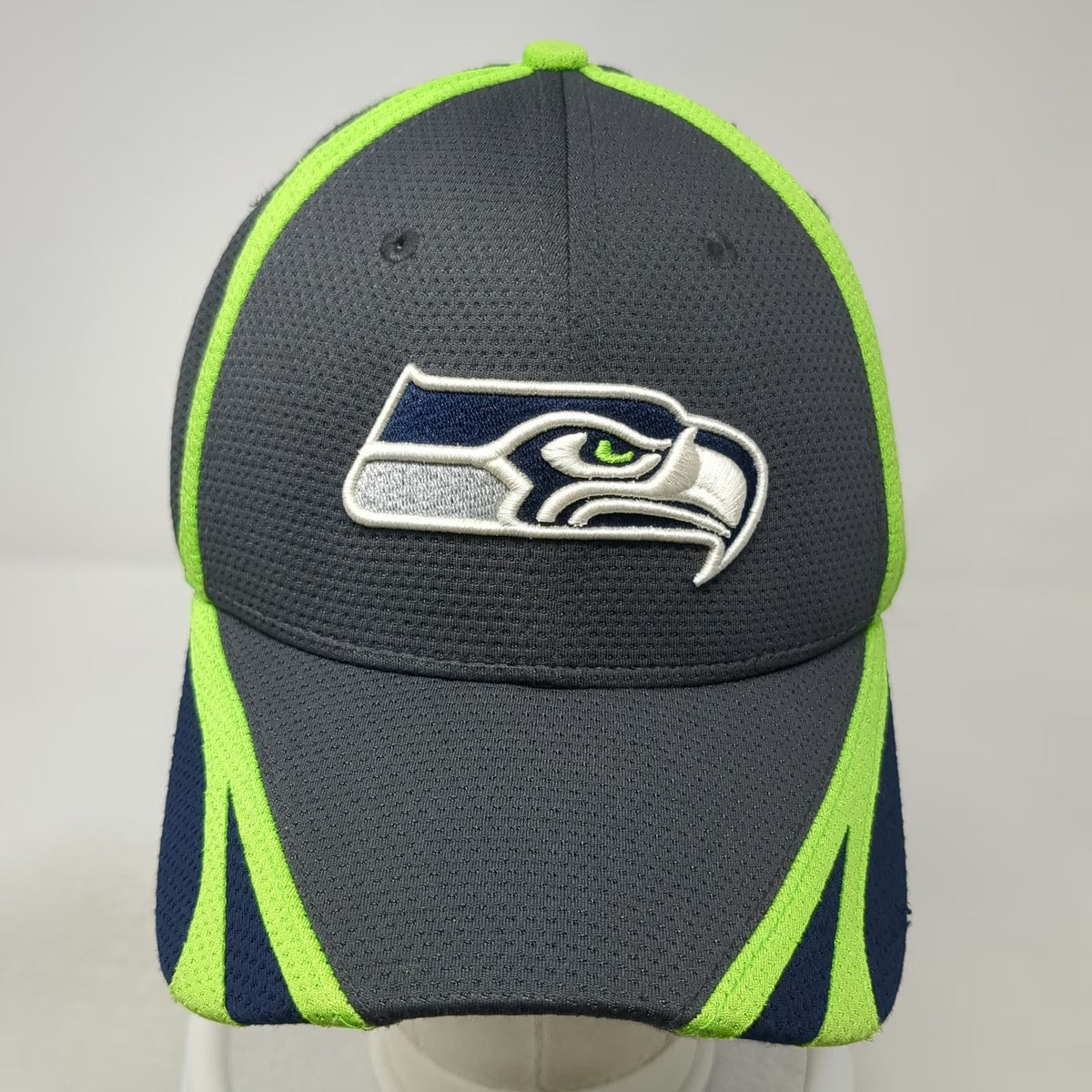 New Era Seattle Seahawks NFL Gray Green Blue White L 39THIRTY Stretch Fit Hat