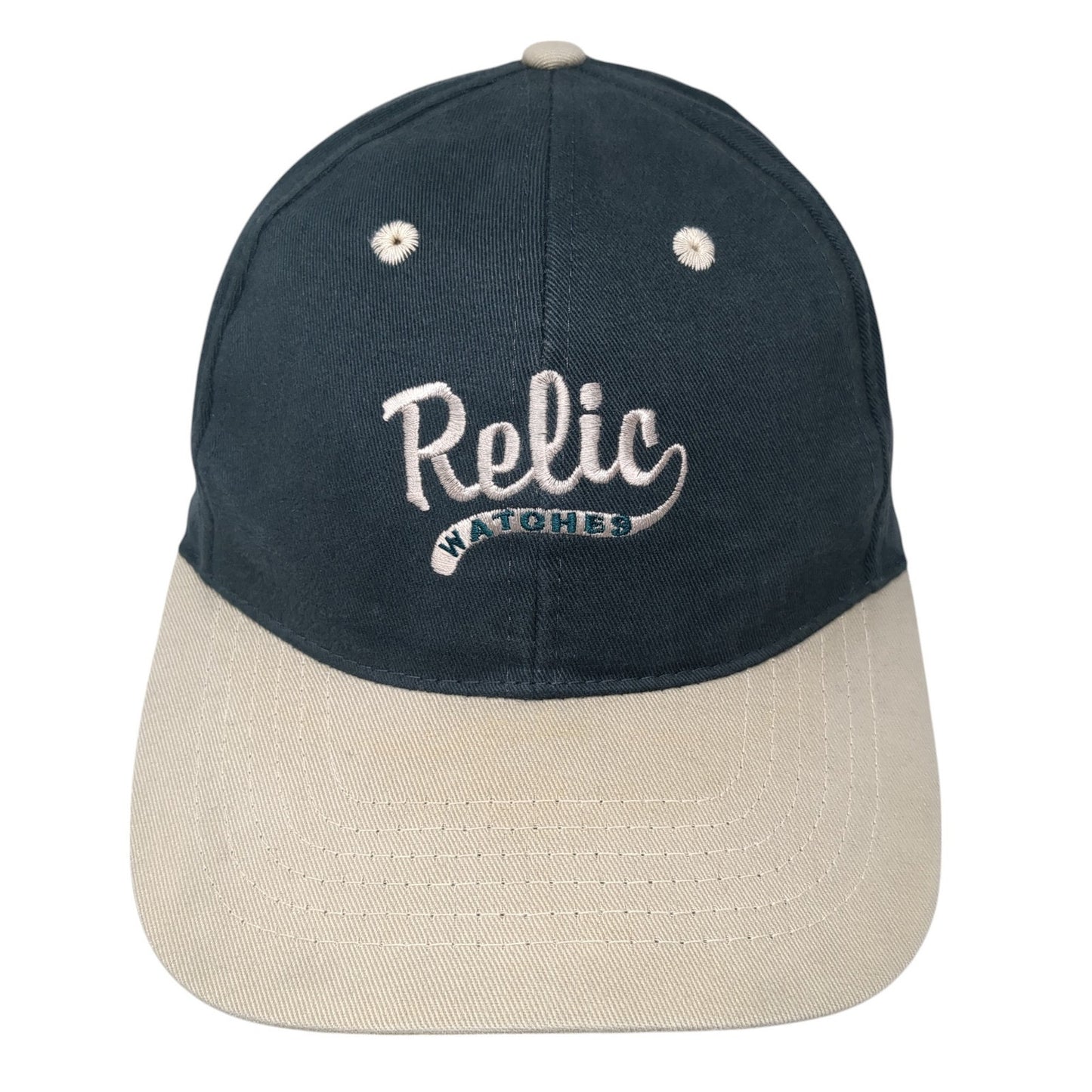Relic Watches Snapback Hat Green One Size Adjustable Colorblock 6 Panel