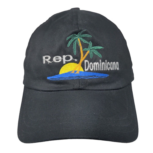 Rep. Dominicana Strapback Hat Black One Size Embroidered Tropical Island