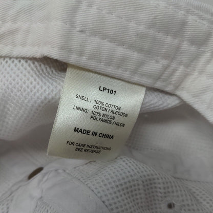 Let's Go Brandon Slideback Hat White One Size Embroidered Leather Strap
