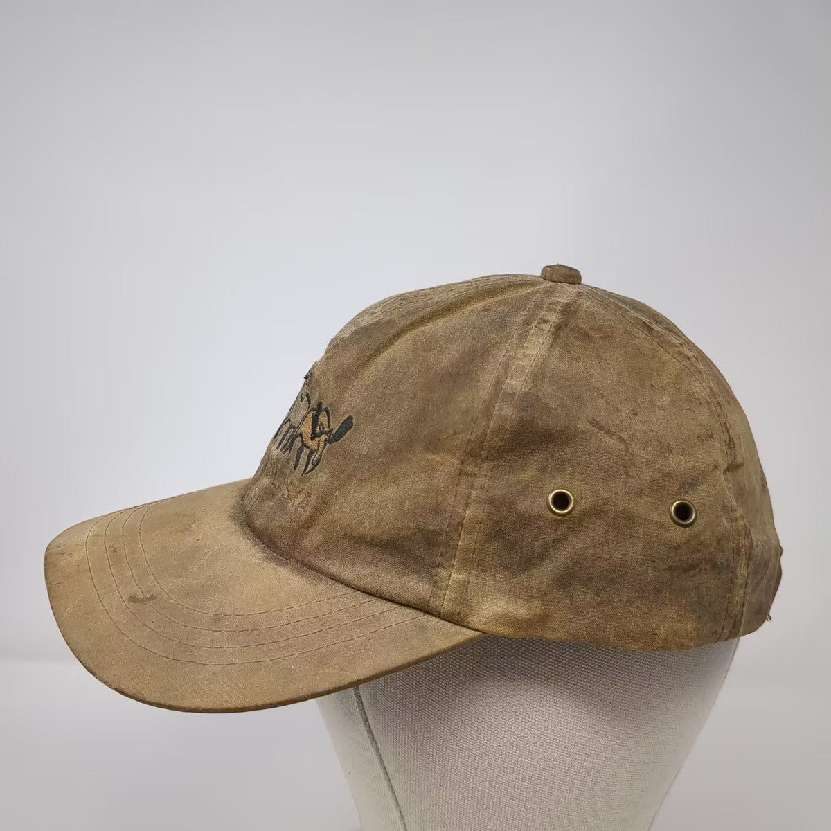 K-P Kenai Alaska Moose Embroidered Brown Cotton Adjustable Slideback Cap OS