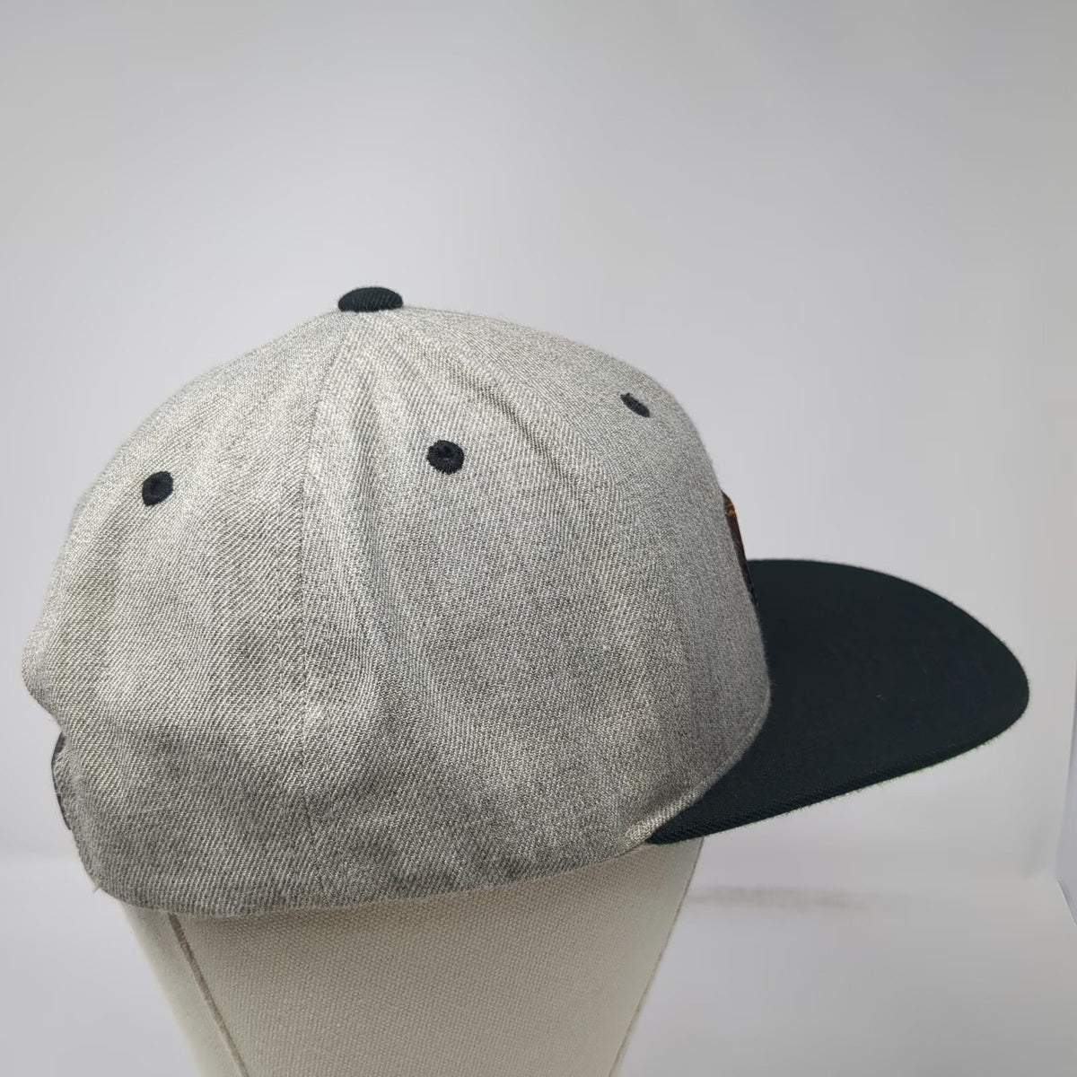 Yupoong Snapback Hat Gray OSFM We The People US Map Leather Patch Green Under