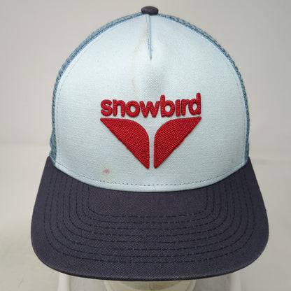 Snowbird Trucker Hat Blue One Size Snapback Mesh Back Ski Resort Logo Utah