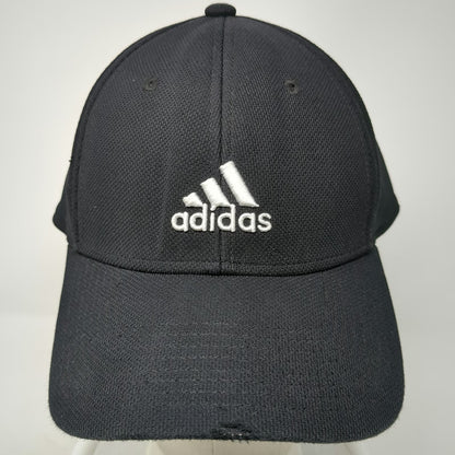 Adidas Baseball Cap Black One Size Performance Mesh Stretch Fit Logo Stitch Hat