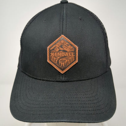 Richardson Trucker Hat Black One Size Kendall Mountain Leather Patch Mesh Back