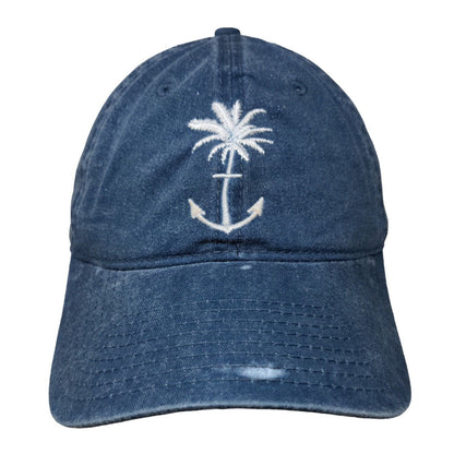 Anchor Palm Tree Slideback Hat Blue One Size Embroidered Adjustable O'Neill