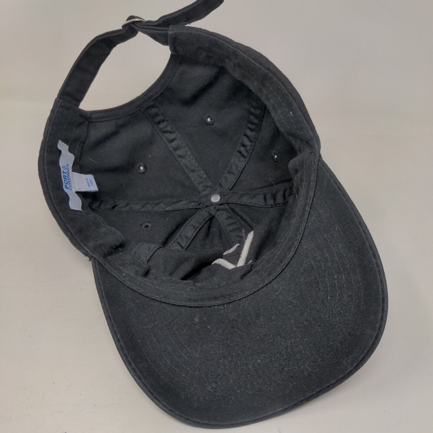 Port & Company Slideback Hat Black One Size Adjustable Embroidered
