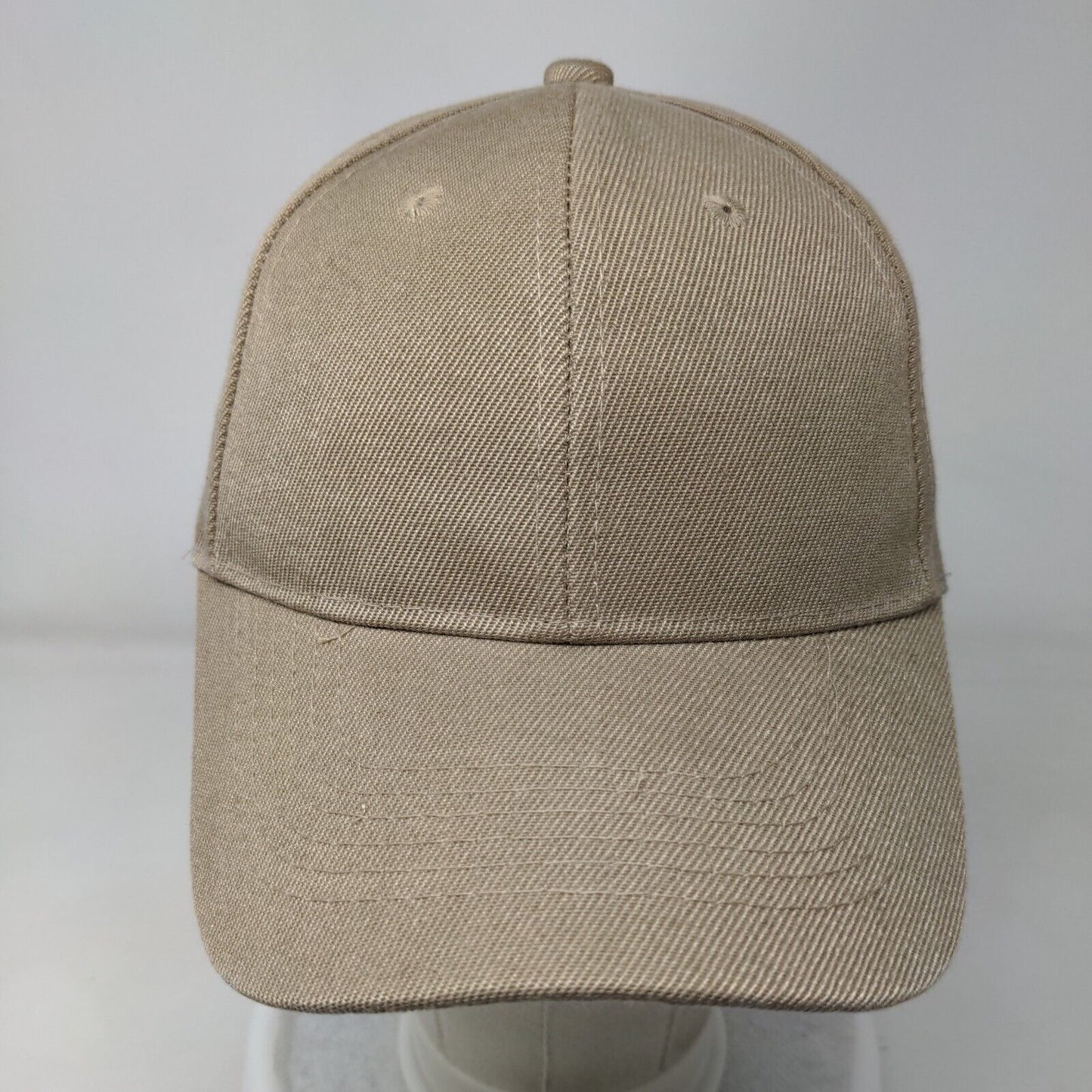 Unbranded Strapback Hat Solid Tan One Size Blank Adjustable 6 Panel