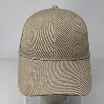 Unbranded Strapback Hat Solid Tan One Size Blank Adjustable 6 Panel