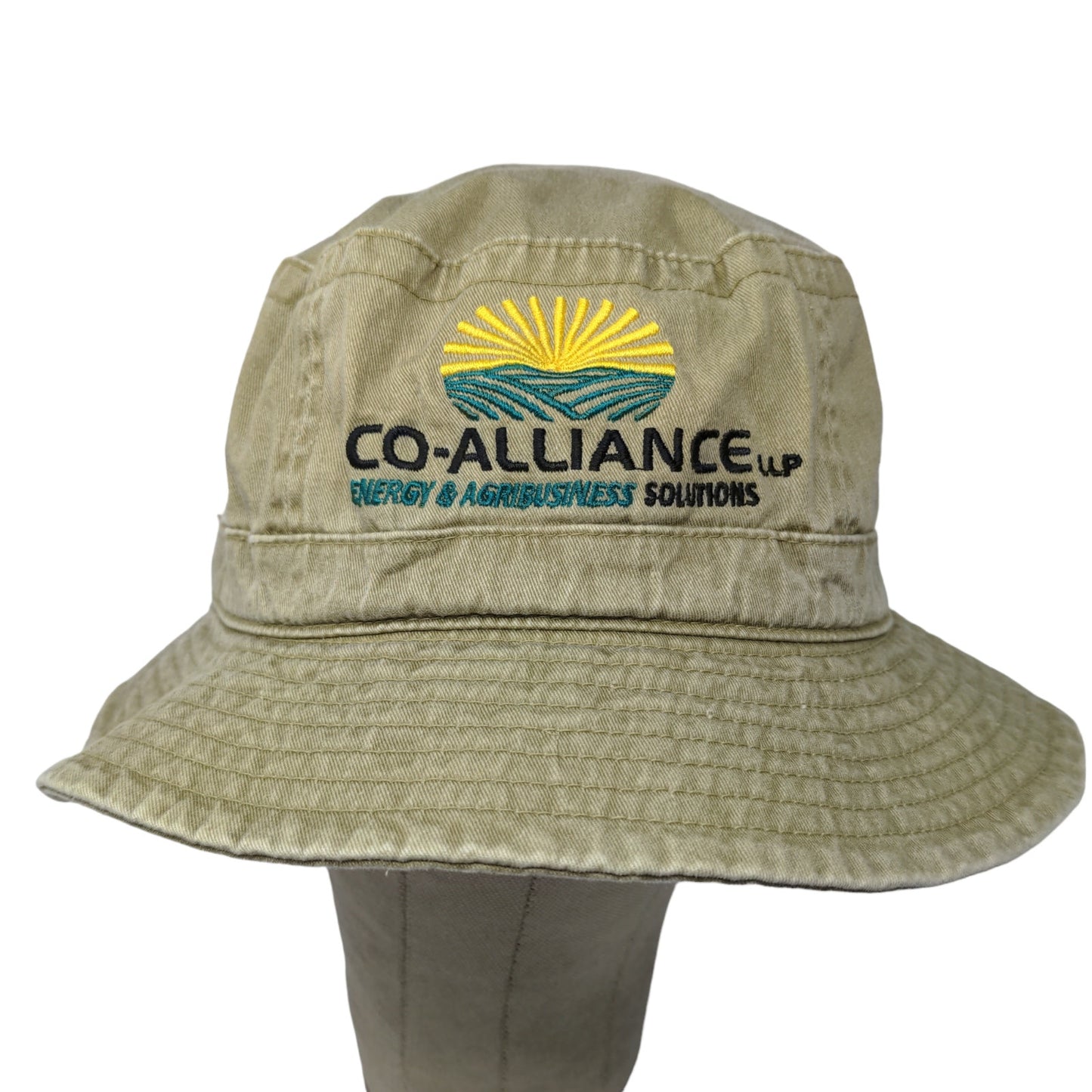 Headshots Men's Bucket Hat Green Tan Size M-L Embroidered Co Alliance Logo