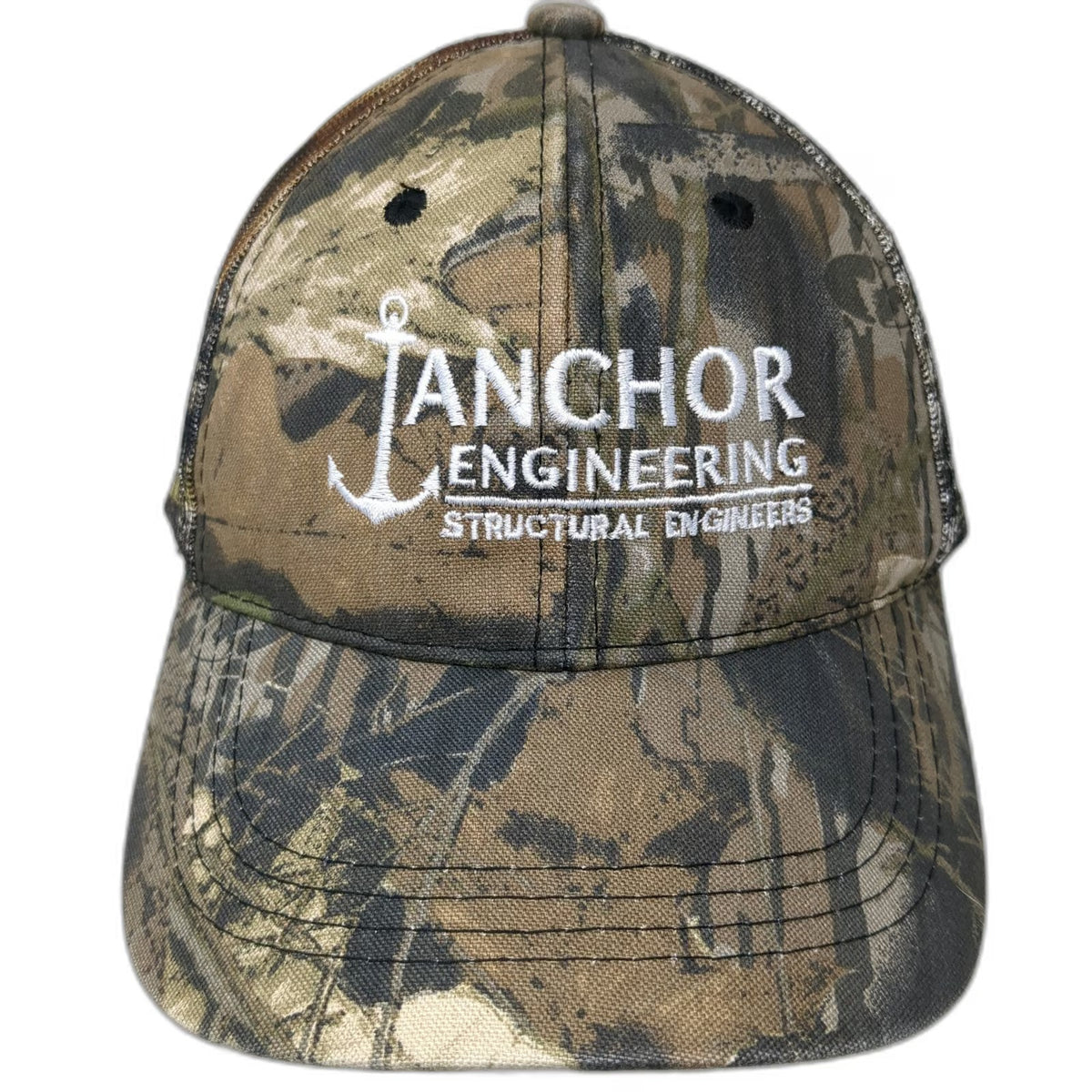 Outdoor Cap Baseball Cap Green OSFM Camo Mesh Anchor Engineering Strapback Hat