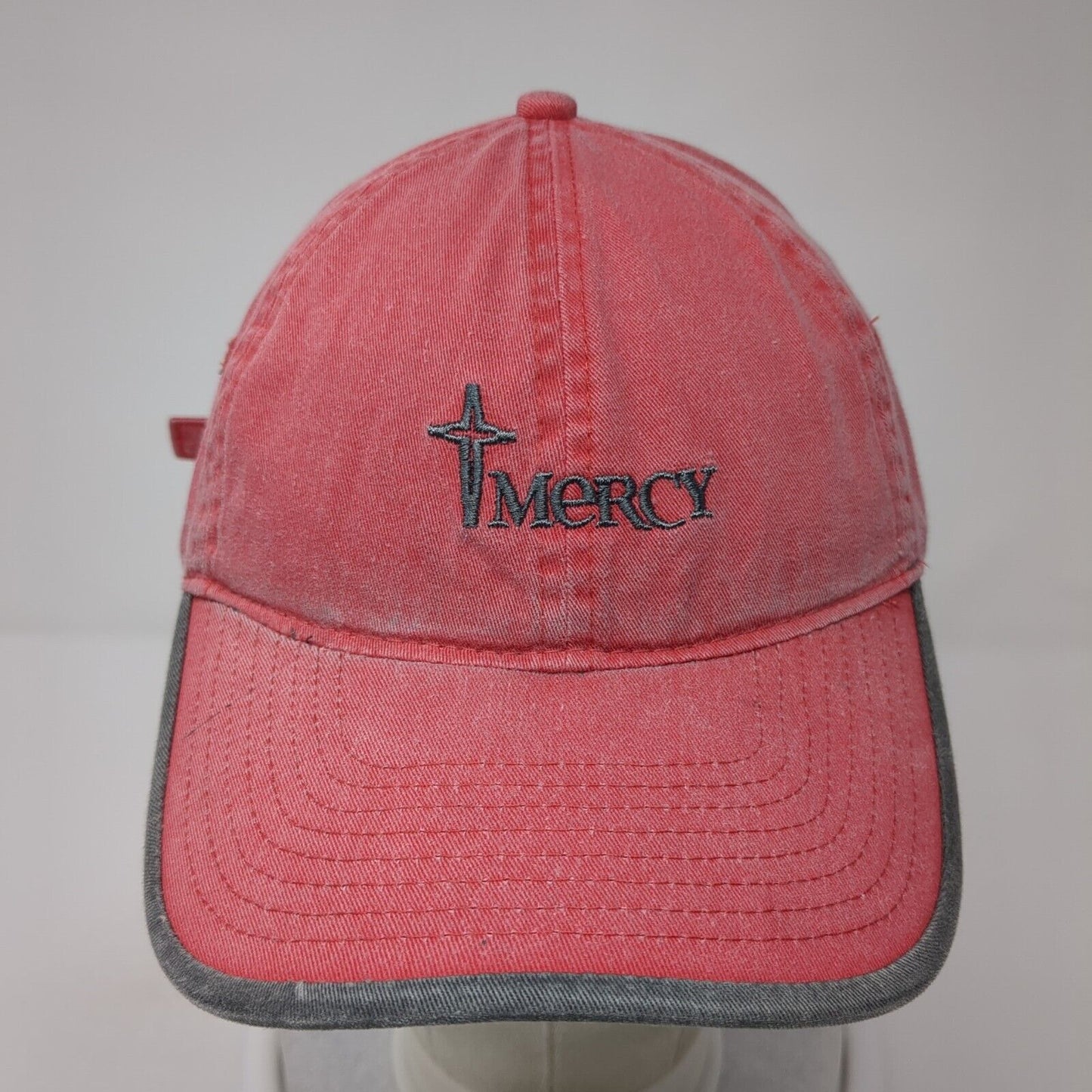 Mercy Slideback Hat Red One Size Adjustable Embroidered North End