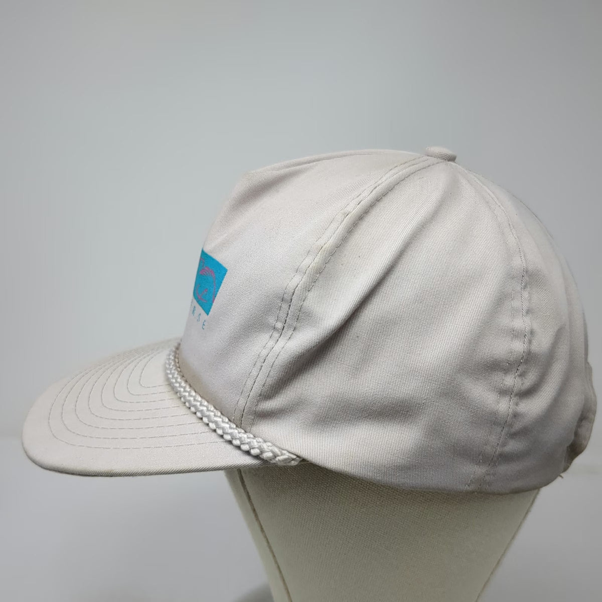 5 Panel Gray Hat One Size Turf Paradise Race Course Horse Racing Rope Adjustable