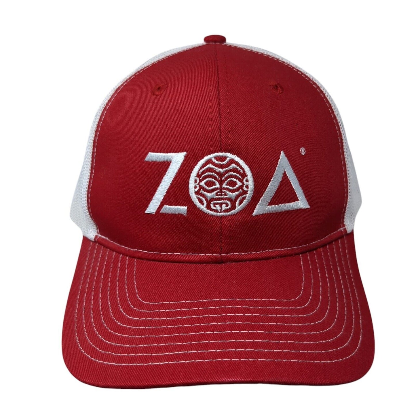 ZOA Energy Snapback Trucker Hat Red One Size Adjustable Mesh Back Port Authority