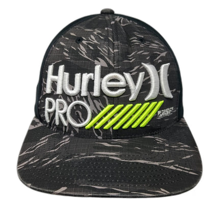 Hurley Snapback Hat Black One Size Camo Pro Flexfit 110 Flat Bill Underbrim