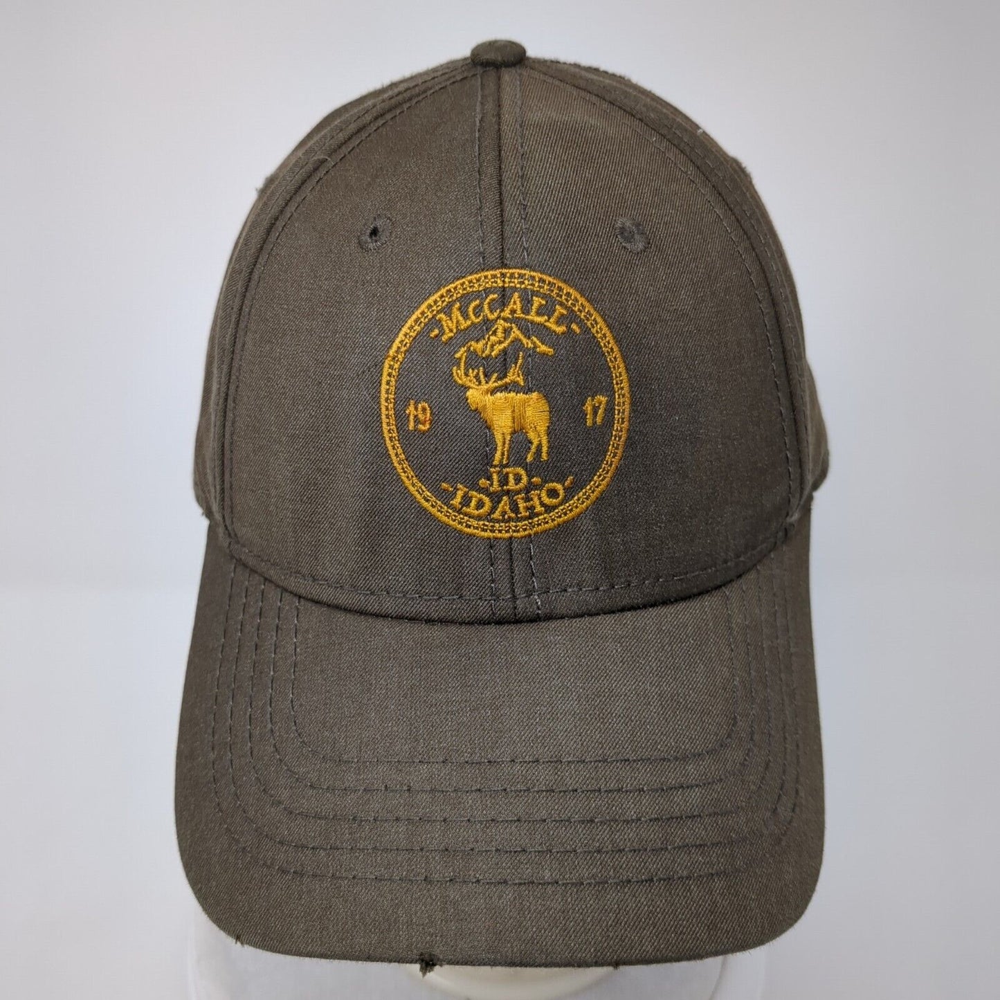 McCall Idaho 1917 Strapback Hat Brown One Size Adjustable Embroidered ACE USA