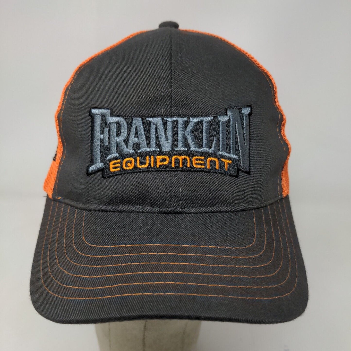 Franklin Equipment Mens Snapback Mesh Back Hat Gray Orange Size OSFM Embroidered