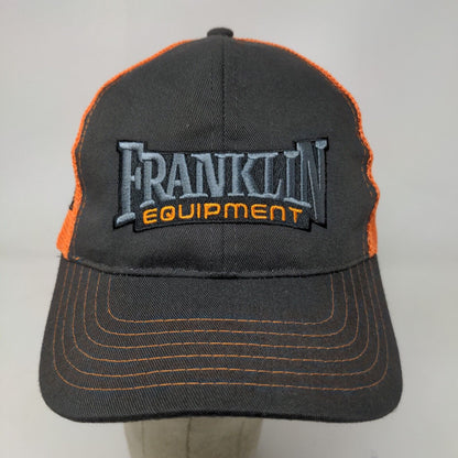 Franklin Equipment Mens Snapback Mesh Back Hat Gray Orange Size OSFM Embroidered