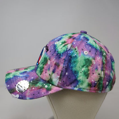 House of Commons Purple Peace Sign Distressed Tie Dye Baseball Cap One Size