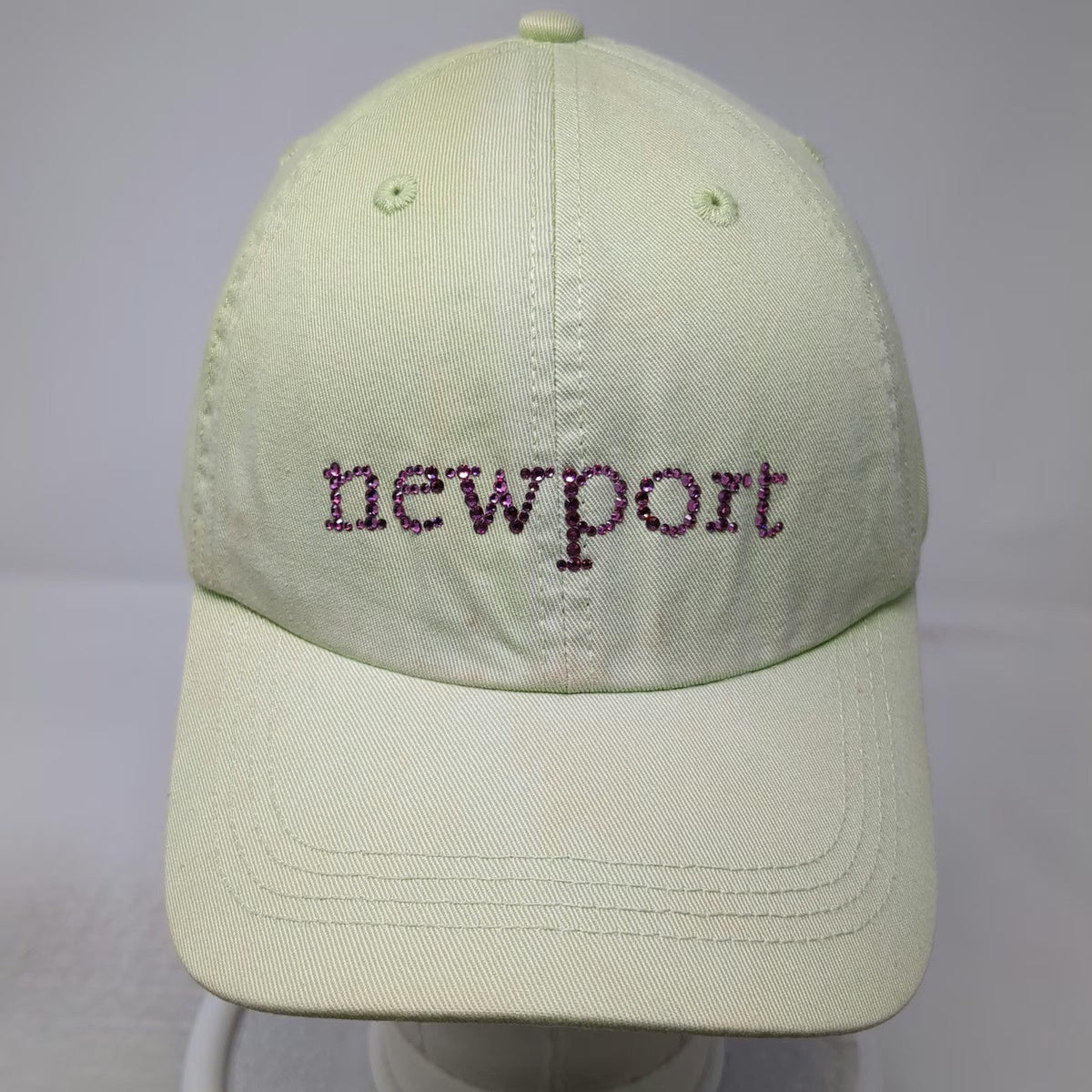Dirty Girl Couture Newport Baseball Cap Green One Size Rhinestone Slideback Hat