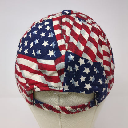 USA Flag Stars & Stripes Strapback Hat Multicolor One Size Patriotic Cotton
