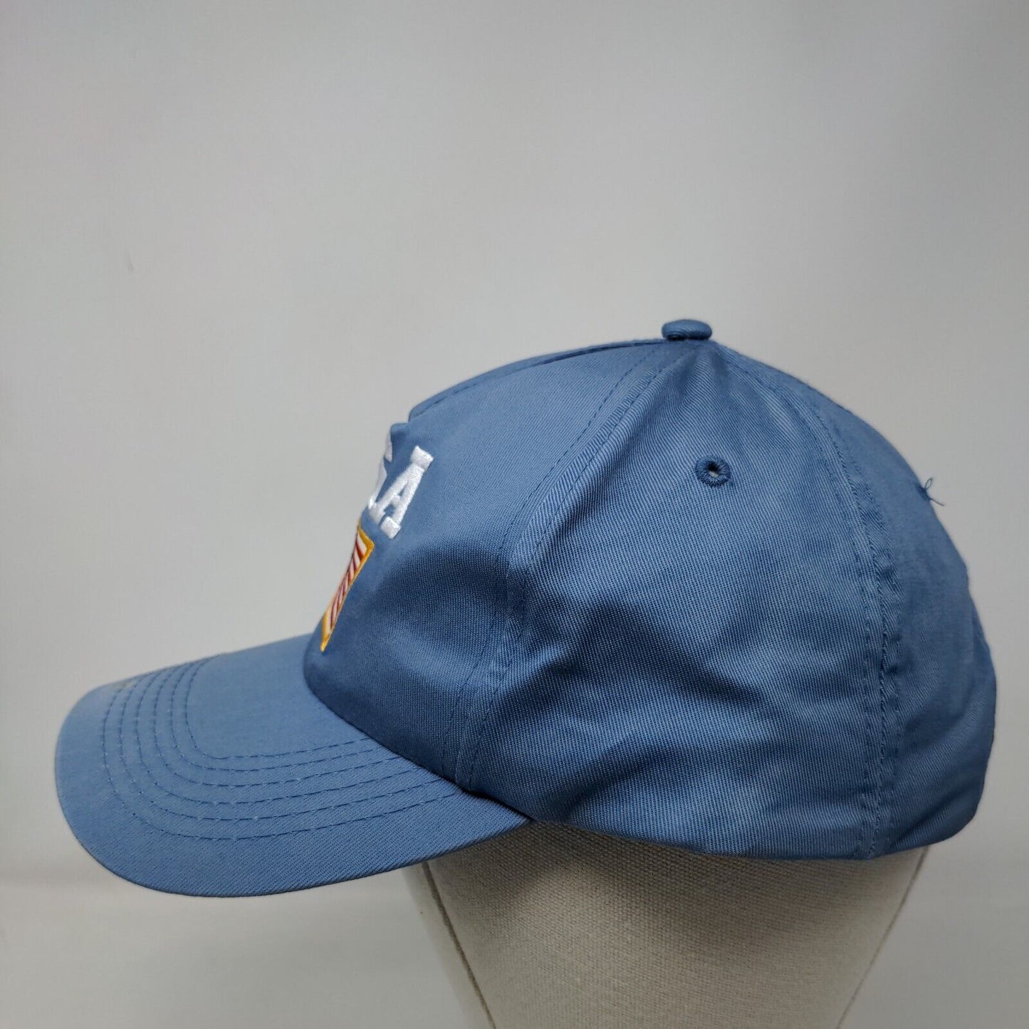 USA Flag Strapback Hat Blue One Size Adjustable Embroidered Patriotic Cotton
