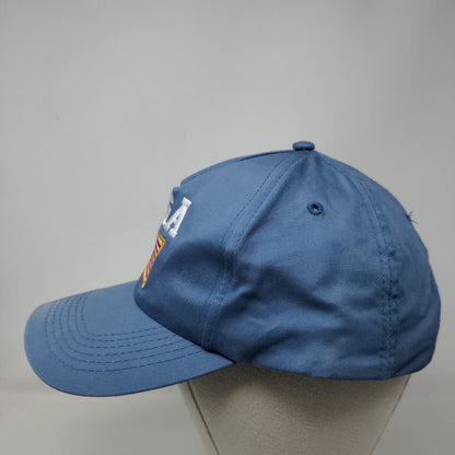 USA Flag Strapback Hat Blue One Size Adjustable Embroidered Patriotic Cotton