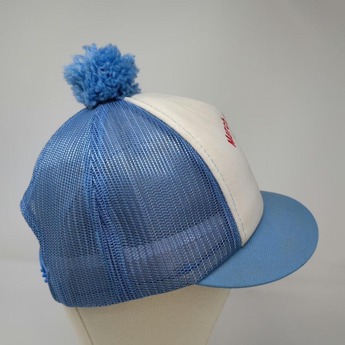 Yupoong Trucker Hat Blue One Size March of Dimes WalkAmerica KFXD 58 Pom Pom