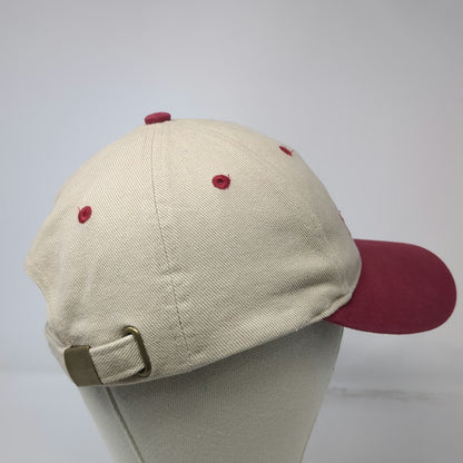 Falcon Baseball Cap Beige Red Mark's Marine Coeur d'Alene ID One Size Cotton Hat